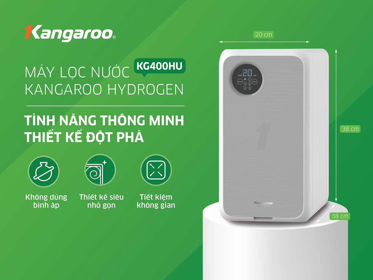 Máy lọc nước Kangaroo Hydrogen KG400HU thiết kế không bình chứa
